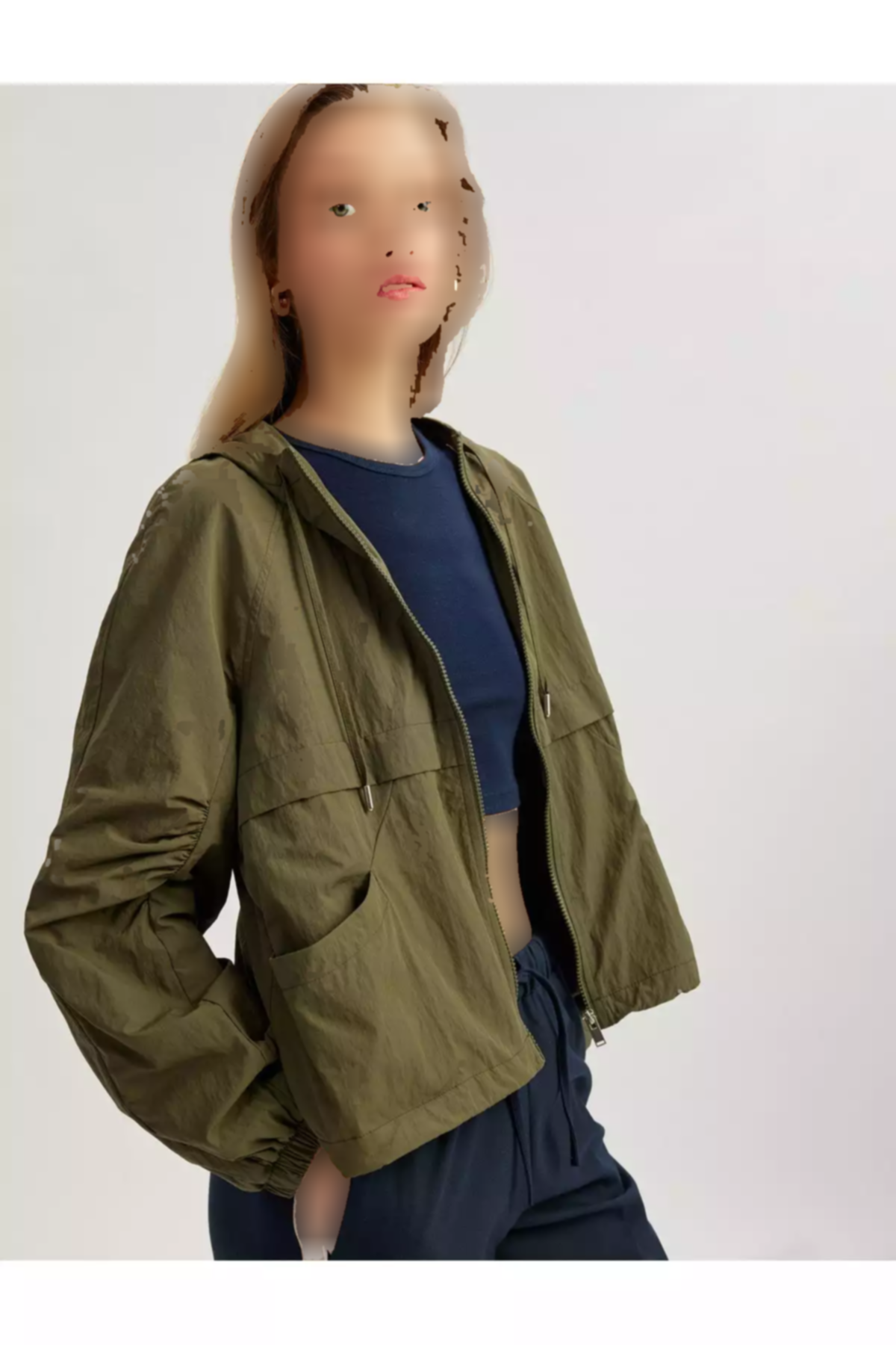 بارانی قالب کلاهدار جیب دار راحت کوتاه زیپدار برند Koton کد 1757707929