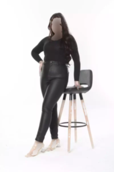 جیب دار دور کمر بلند اندامی عقب پوشش سایز بزرگ شلوار چرم مشکی زنانه برند Şans کد 1758321672