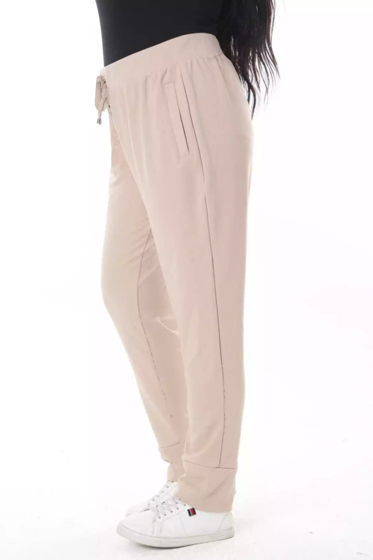 کمر بندی پاچه طرح بندار سایز بزرگ بژ شلوار زنانه برند Şans کد 1757956265