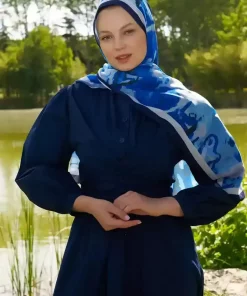شال طرح آبی برند Madame Polo کد 1757935868
