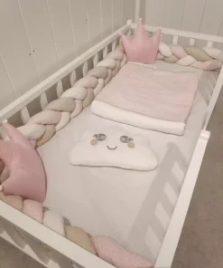 ست خواب بافتنی سفید صورتی ABC برند toysclub کد 1756877475