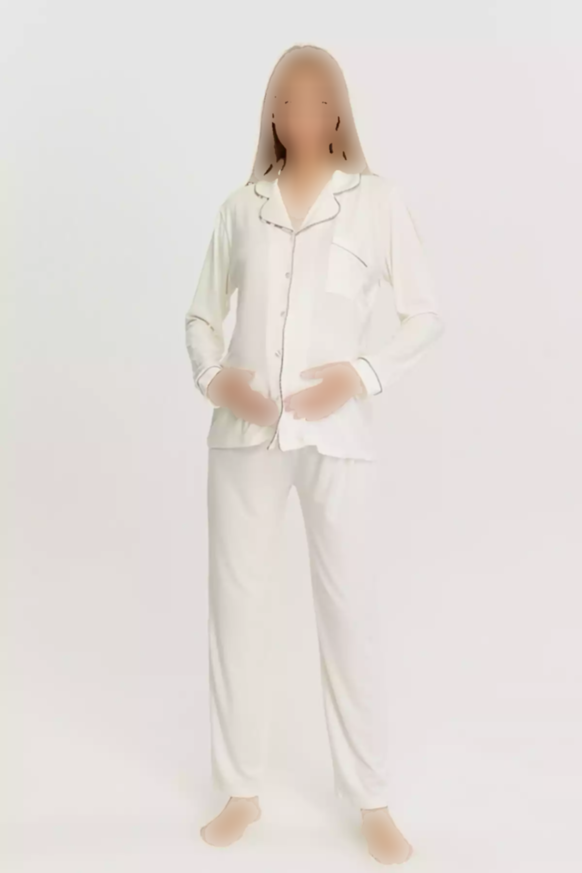 لباس راحتی دکمهدار آستین بلند از جلو بارداری لیکاپ برند LİKAPA کد 1757673672