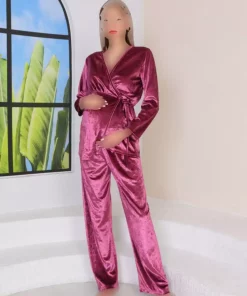 لباس راحتی مخملی بنفش بارداری برند Miss Dünya Lissa کد 1756927931