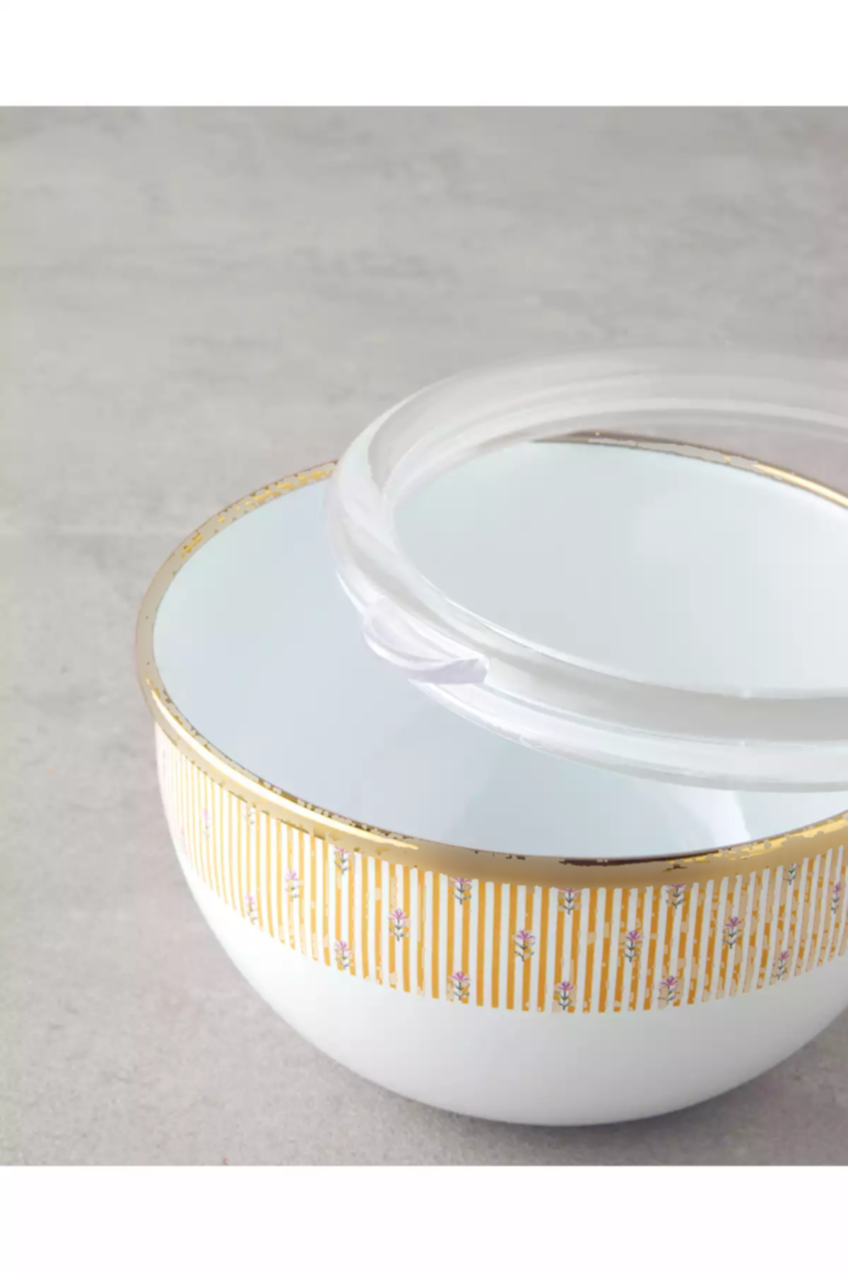 ظرف نگهداری لعابی 75x زرد سفید یکدست برند English Home کد 1758361271