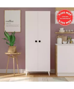 کابینت حمام آشپزخانه 100ام دی اف 5طبقه دار 2درب‎دار سفید چند کاربردی برند İMBAŞ کد 1757972531
