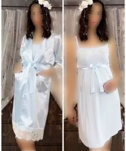 ست لباس شب آبی بارداری برند Aqua کد 1757047266