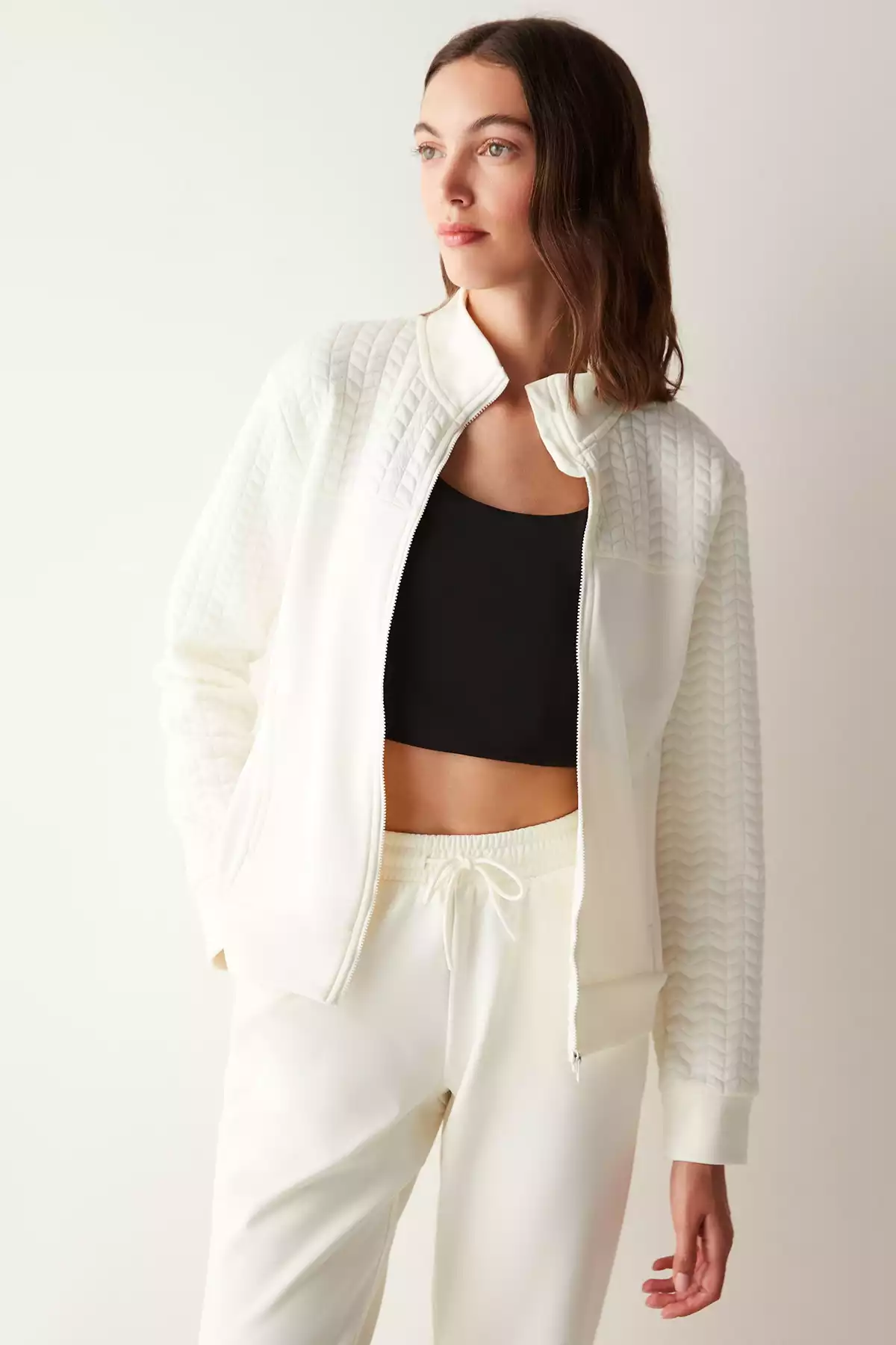 کت طرحدار پنبه دوزی شده سفید برند Penti کد 1758259388