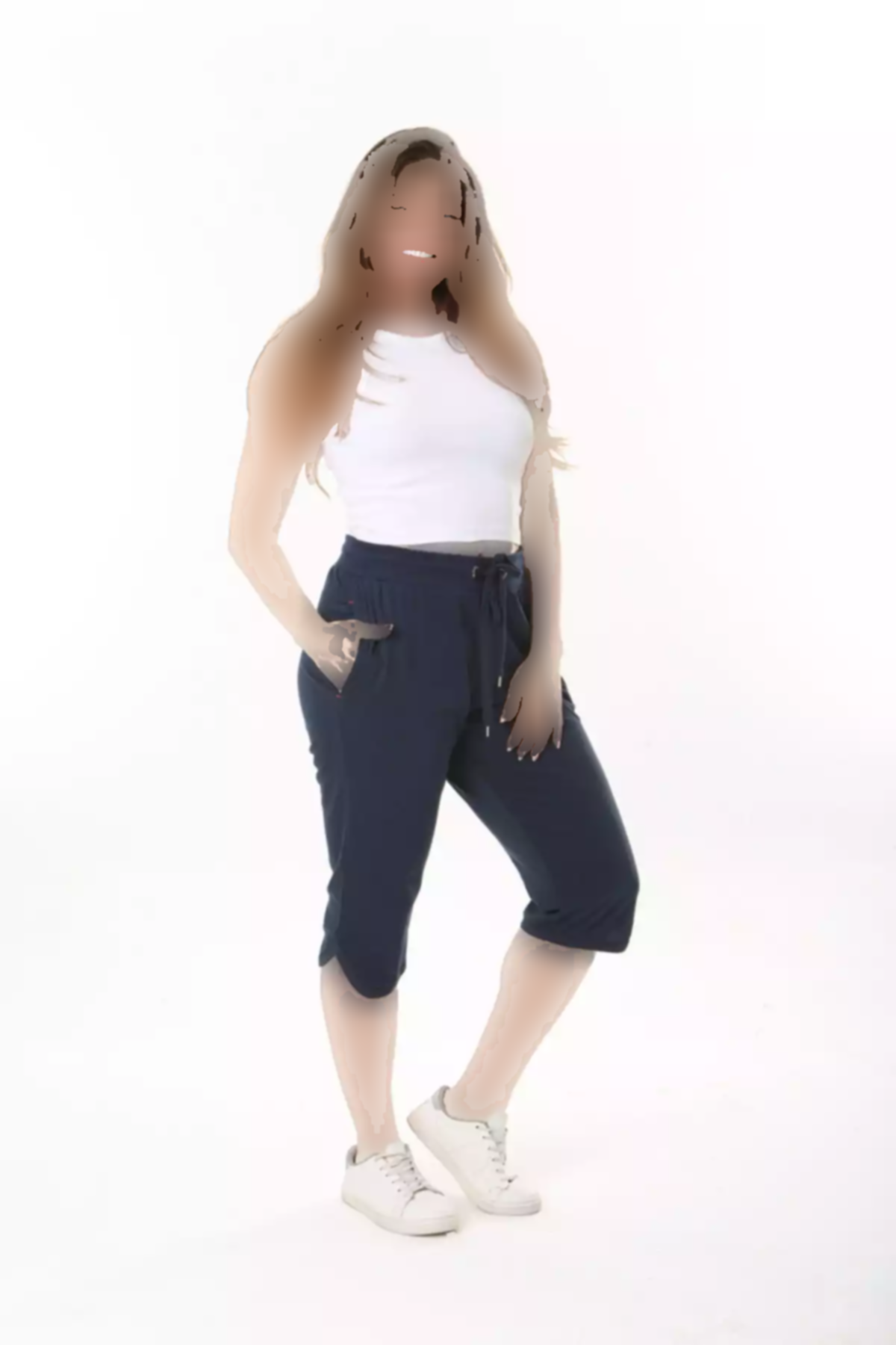 جیب دار کشی کمر پارچه پنبه ای بند سایز بزرگ سرمه زنانه برند Şans کد 1757947266