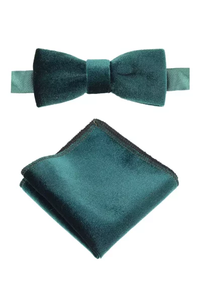 پاپیون ست مخملی دستمال سبز 5.5xcm برند SIRRI کد 1758269584