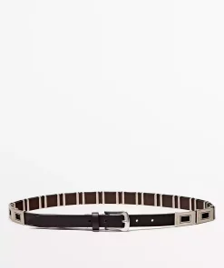 کمربند دار فلزی تکه دوزی شده برند Massimo Dutti کد 1758030129