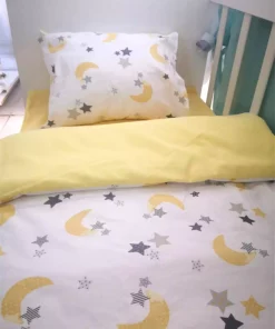 ملحفه ست لحاف بچه گانه ستاره دار ماه زرد بالشت برند Bebek Özel کد 1756899073