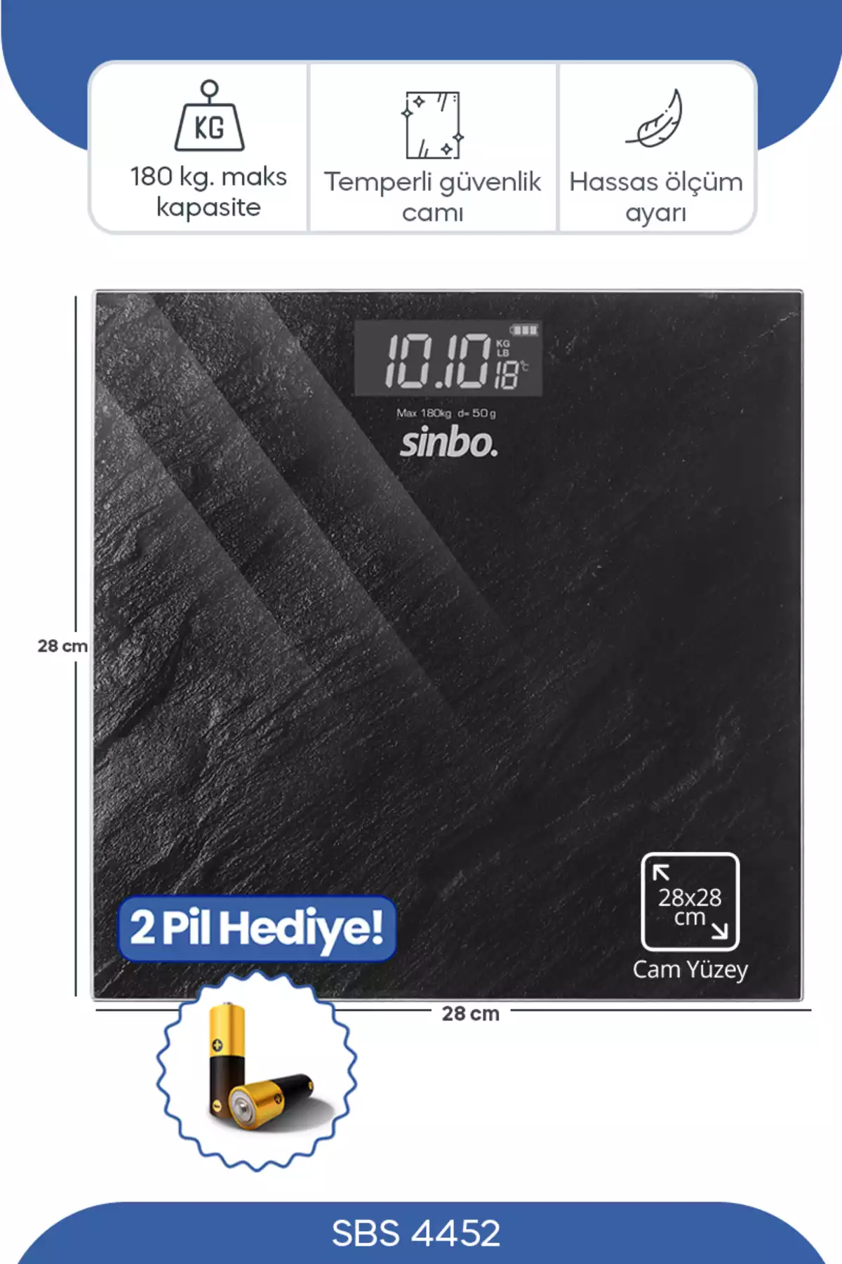 بزرگ شیشه ای 2حمام مشکی مقیاس شده برند Sinbo کد 1757774528