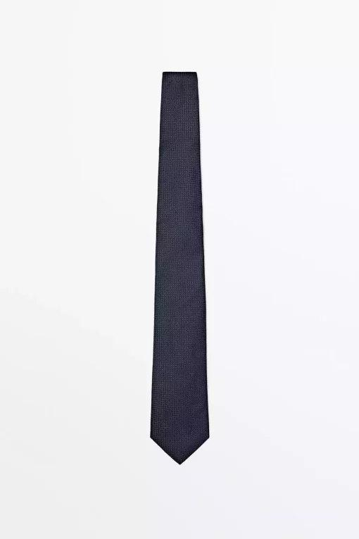 کراوات طرح‎دار خال خالی ابریشم 1000 برند Massimo Dutti کد 1757274789