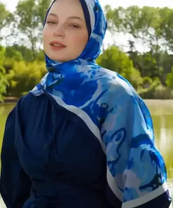 شال طرح آبی برند Madame Polo کد 1757935868