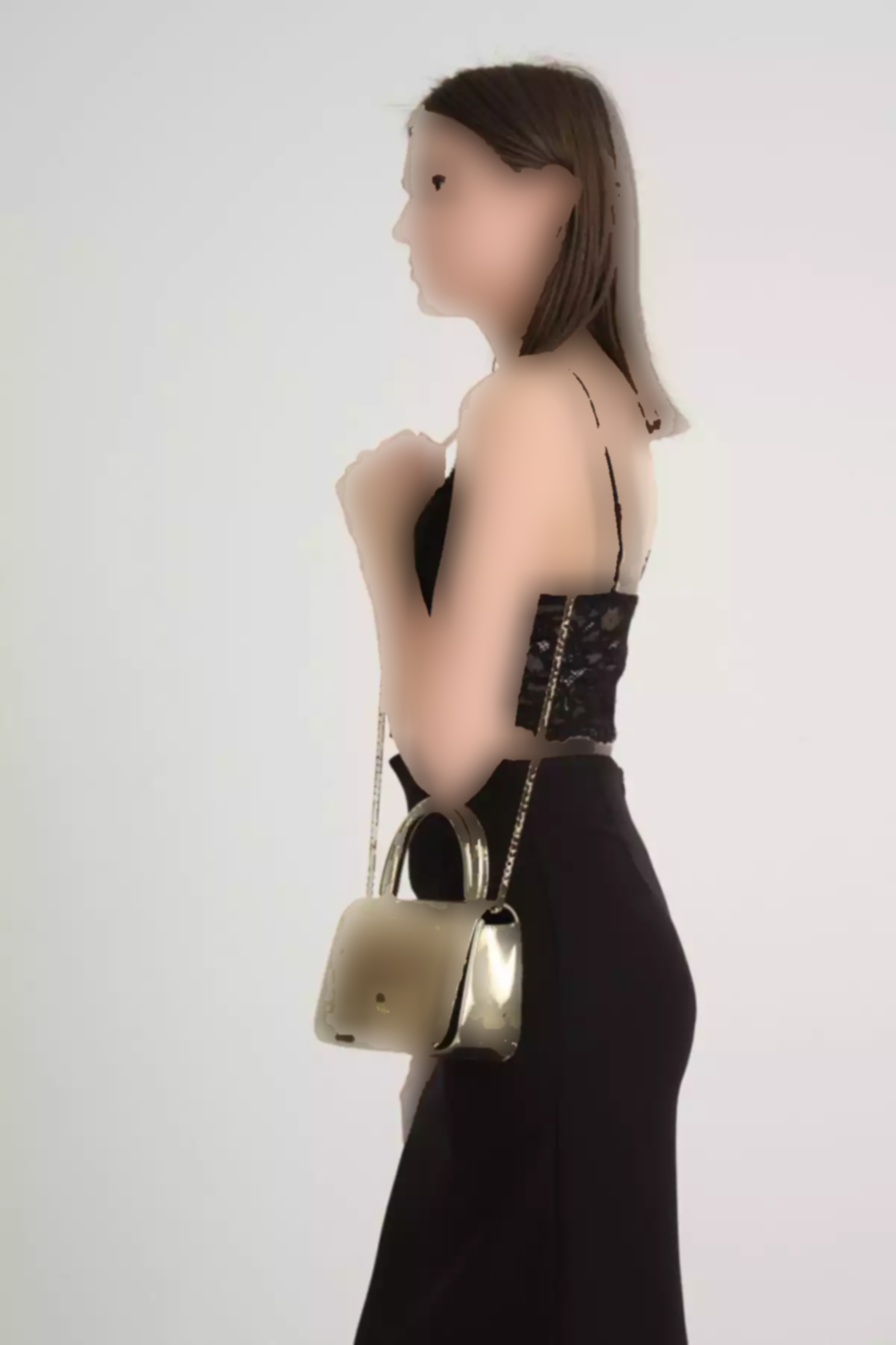 کیف دوشی مجلسی زنجیردار براق طلایی رنگ زنانه بنددار برند mossi کد 1758390672