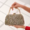 کیف مجلسی نگین دار طلایی زنانه برند ROZA CANTA کد 1758390129