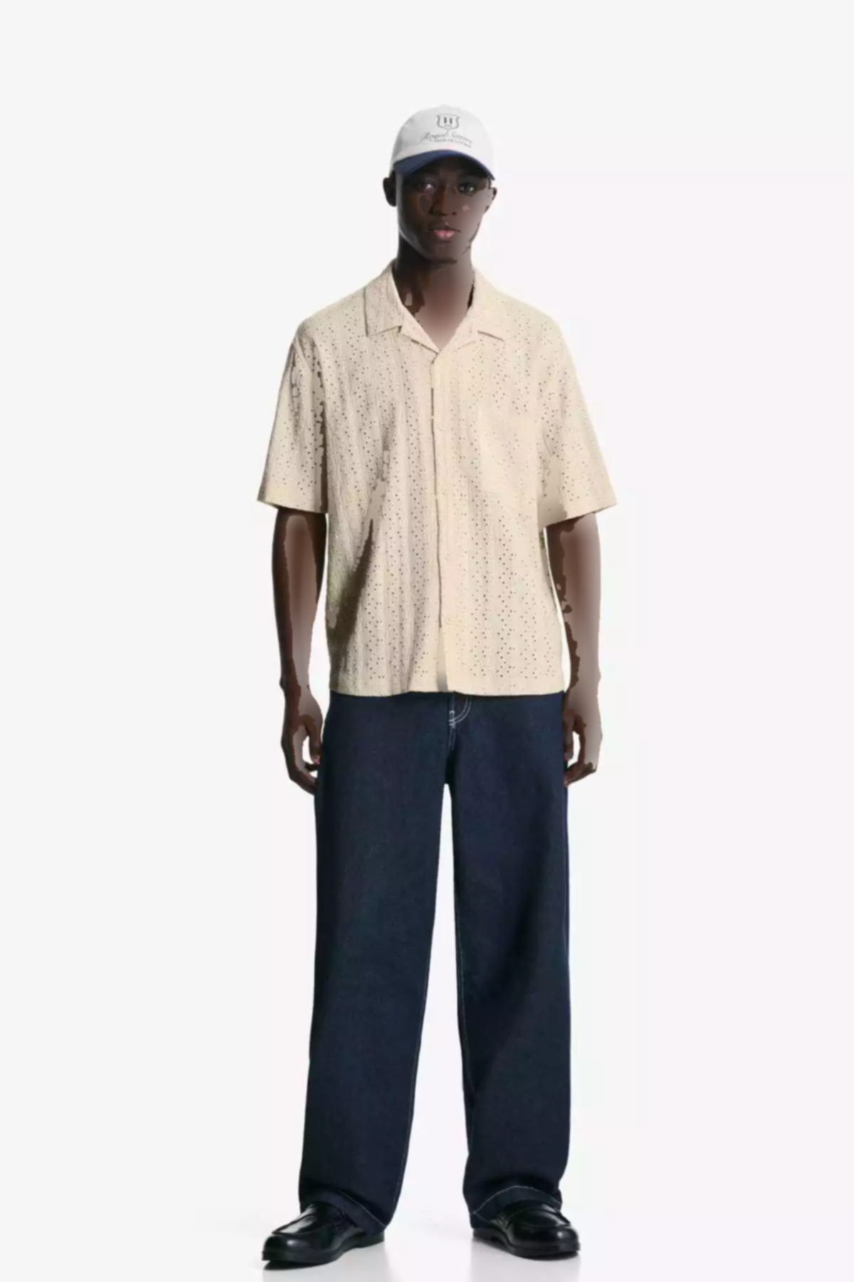 پیراهن قلاب دوزی شده آستین کوتاه برند Bershka کد 1757755033