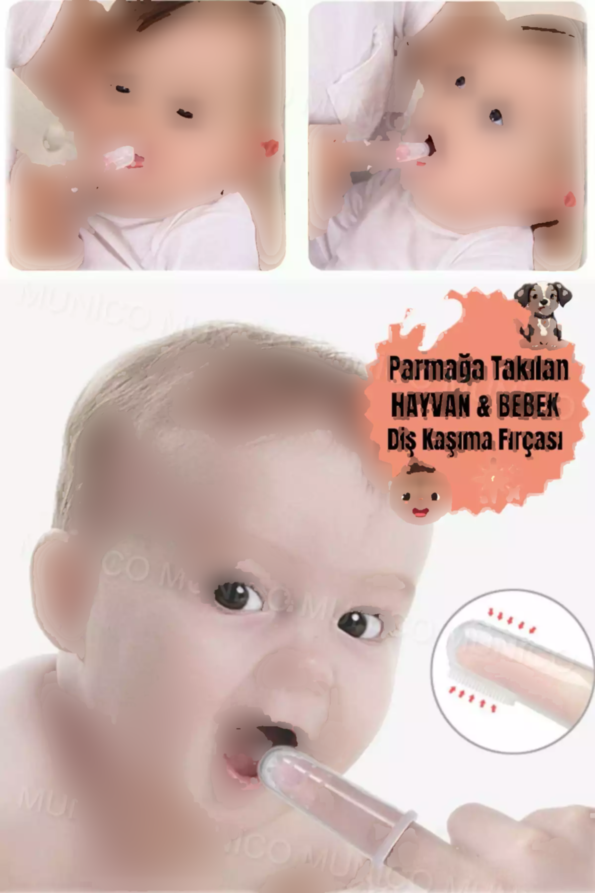 پاک کننده قلم مو برای سیلیکون دندان انگشت به حیوانات برند Munico کد 1757668331