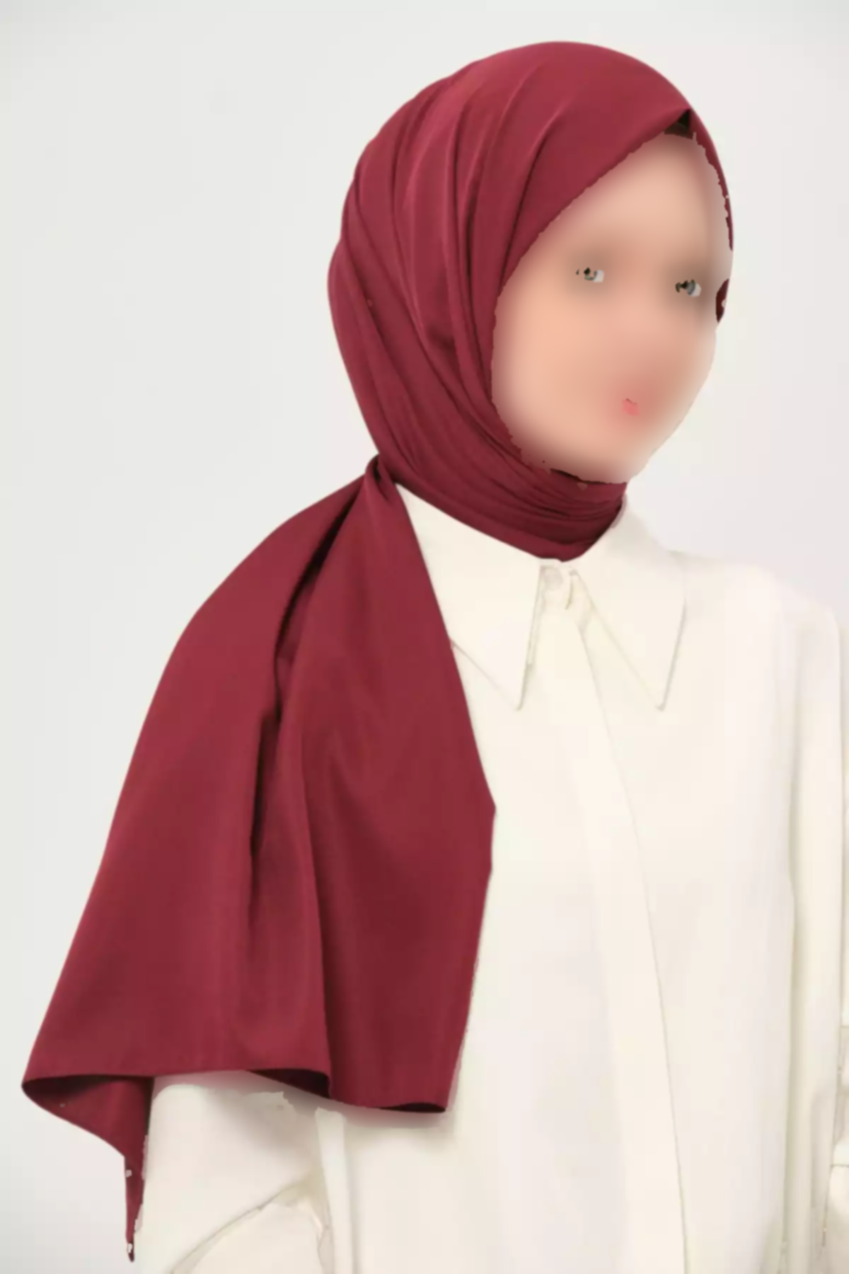 شال ساده پارچه لیز نمیخورد تویل غیر کریستالی زرشکی برند Madame Polo کد 1757932871