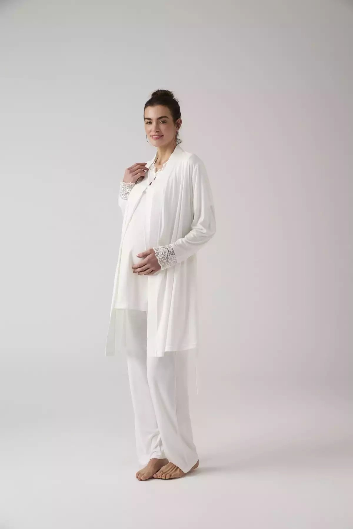 لباس راحتی طرح توری شیری بارداری زنانه برند Genel Markalar کد 1757763672