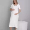 پیژامه ست 4تکه لباس بلند و گشاد سفید بارداری برند Miss Dünya Lissa کد 1757668809