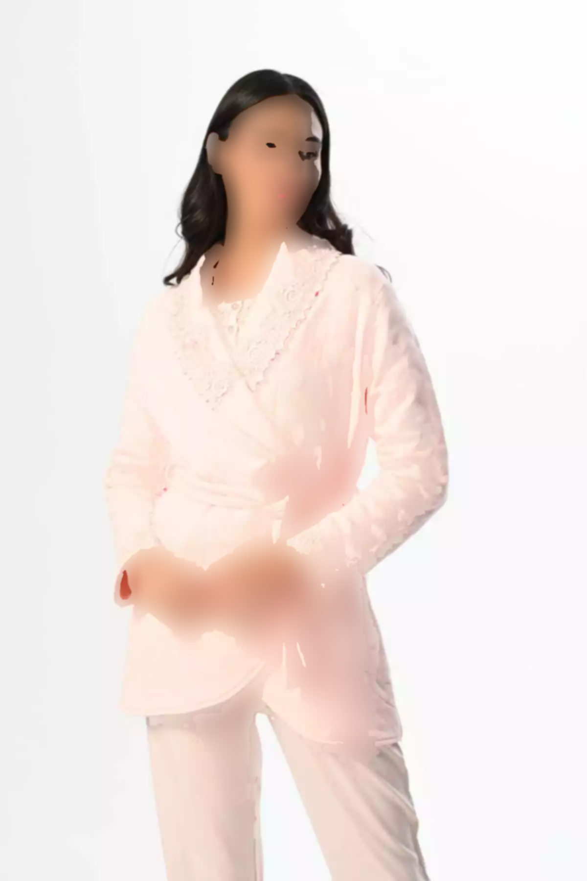 ست لباس راحتی زمستانی طرحدار توری پودر بارداری 100پنبه زنانه برند Genel Markalar کد 1757668689