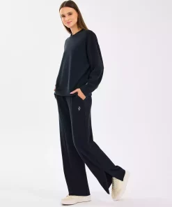 شلوار راحتی عریض متناسب مشکی زنانه سالن استراحت برند Skechers کد 1757205368