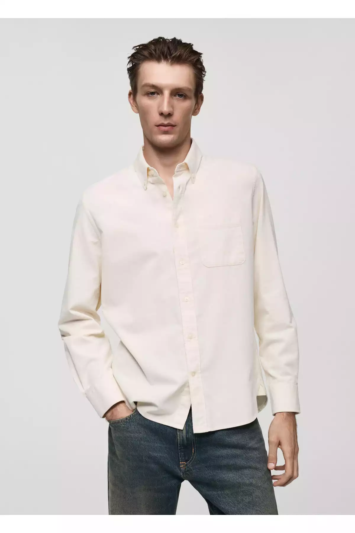 پیراهن سفید مردانه برند MANGO کد 1757752088