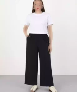 قالب راحت پارچه ابریشم مصنوعی سایز بزرگ سرمه ای شلوار برند Alia کد 1757938274