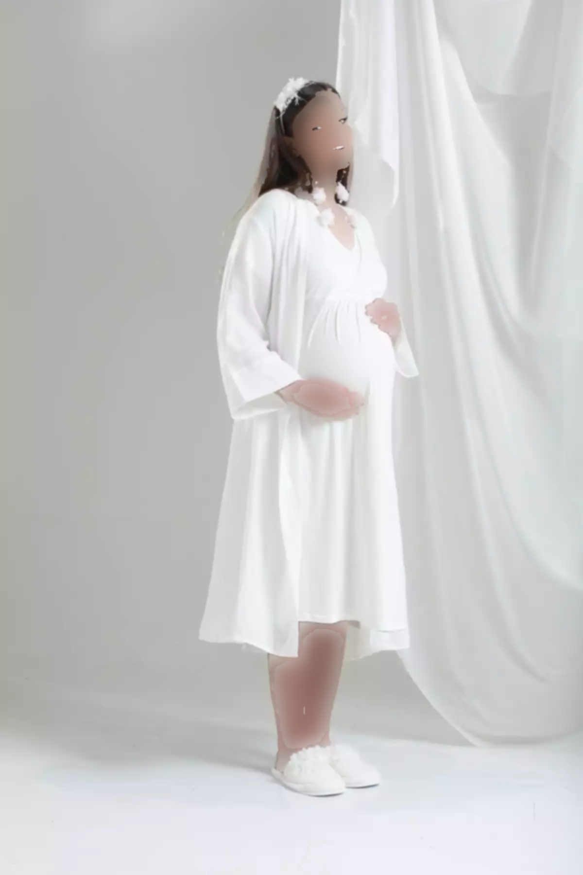 ست سرهمی بارداری طراحی شیری لباس شب-لباس صبح توبا زنانه برند LOHOUSE کد 1758055268