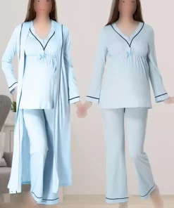 لباس راحتی بلند و گشاد آبی بارداری برند ByLohusa کد 1757759288