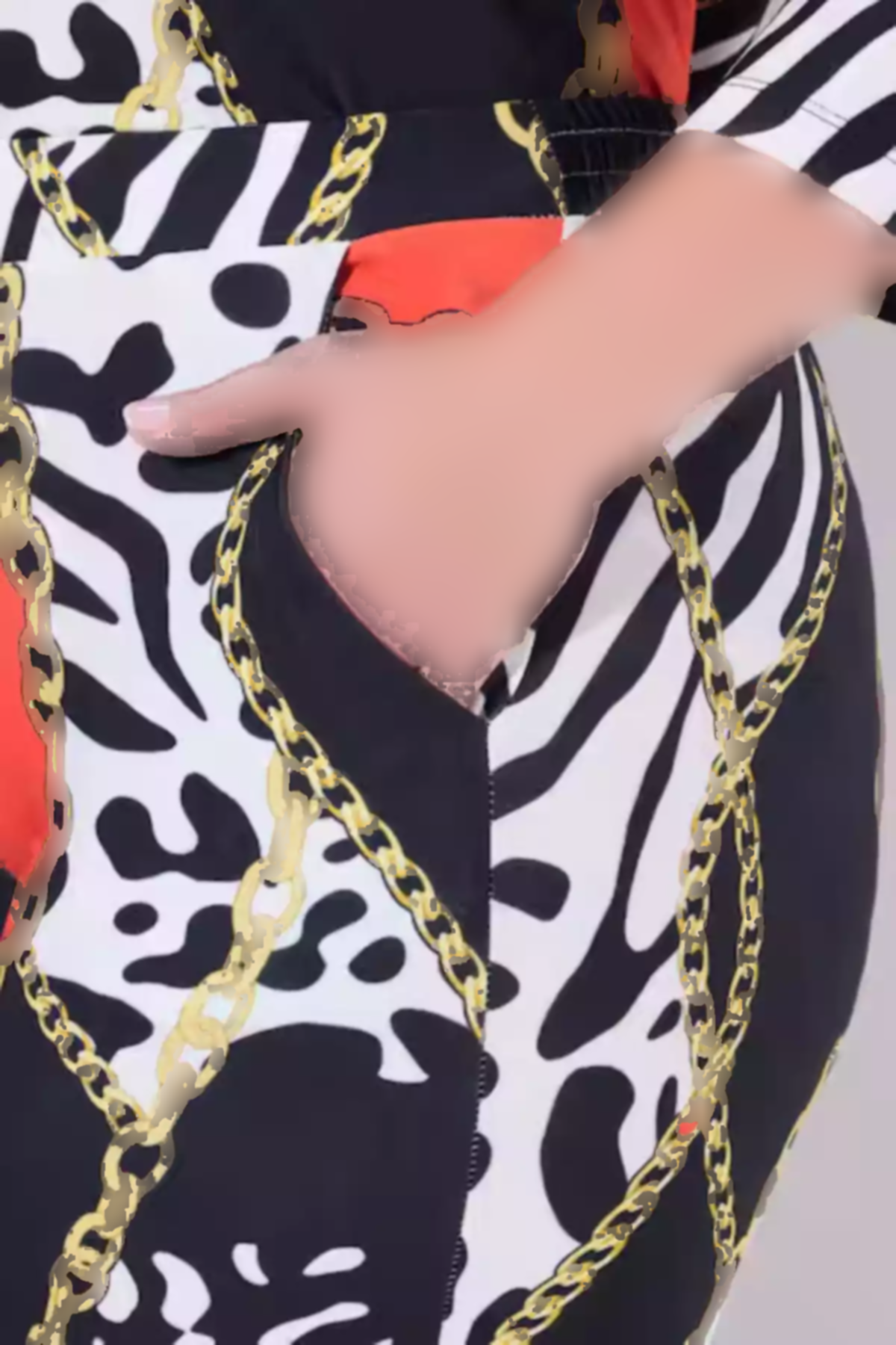 جیب دار زنجیردار دور کمر عقب سایز بزرگ شلوار زنانه برند Şans کد 1757956268