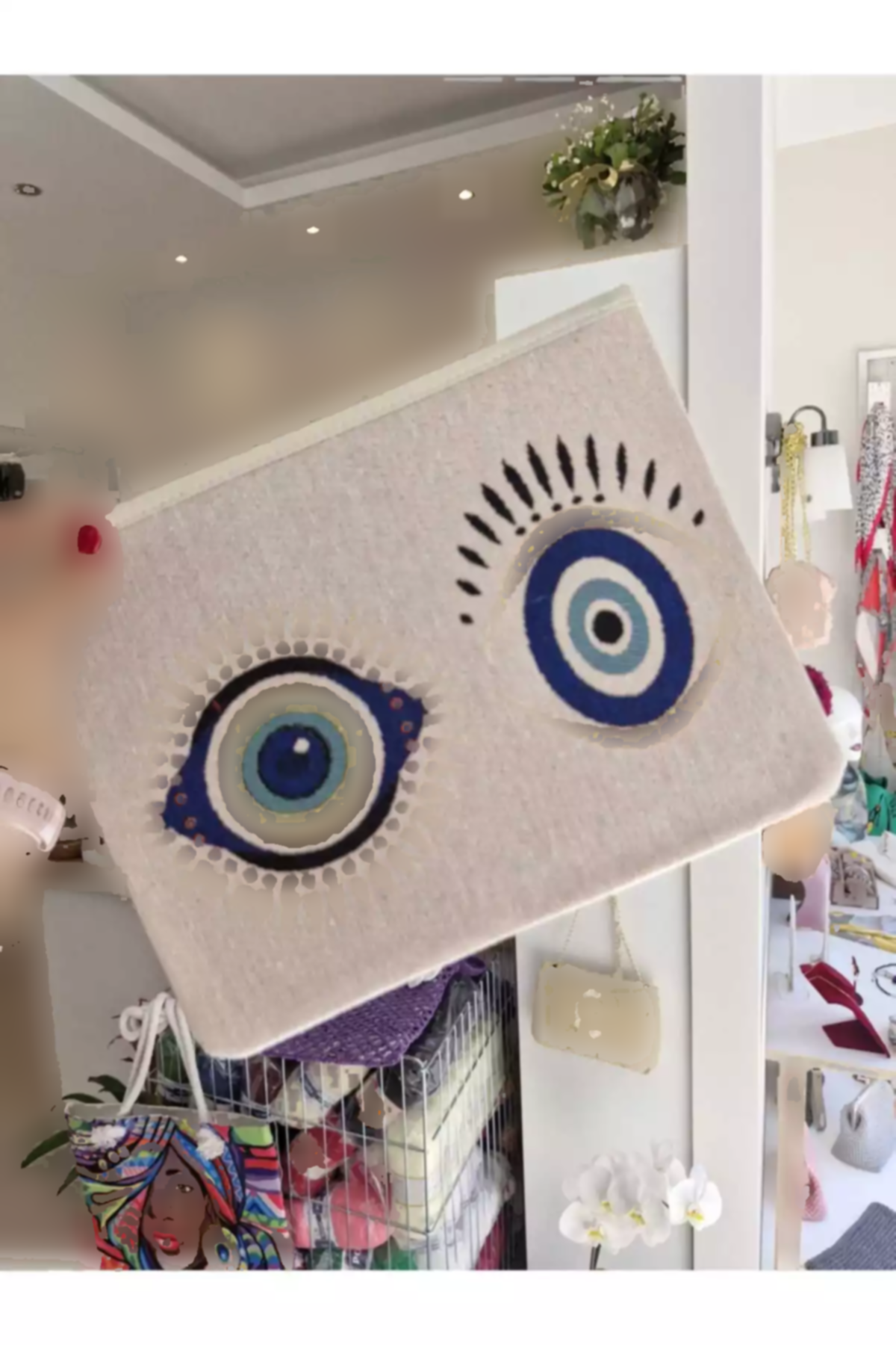 کیف لوازم آرایش چشم بافته شده طرحدار (کلاچ) برند ElifceByÖzlem کد 1758444074