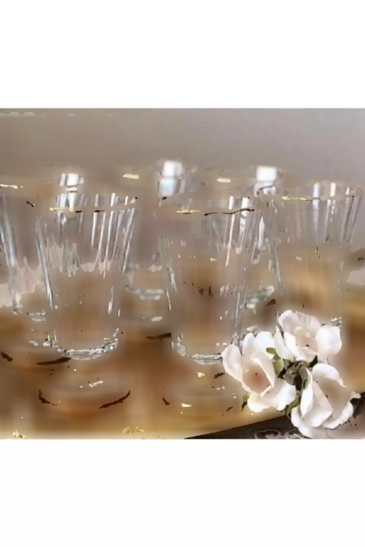 لیوان طلاکاری شده الماسی آب رنگی طلایی قهوه & برند Paşabahçe کد 1758465668