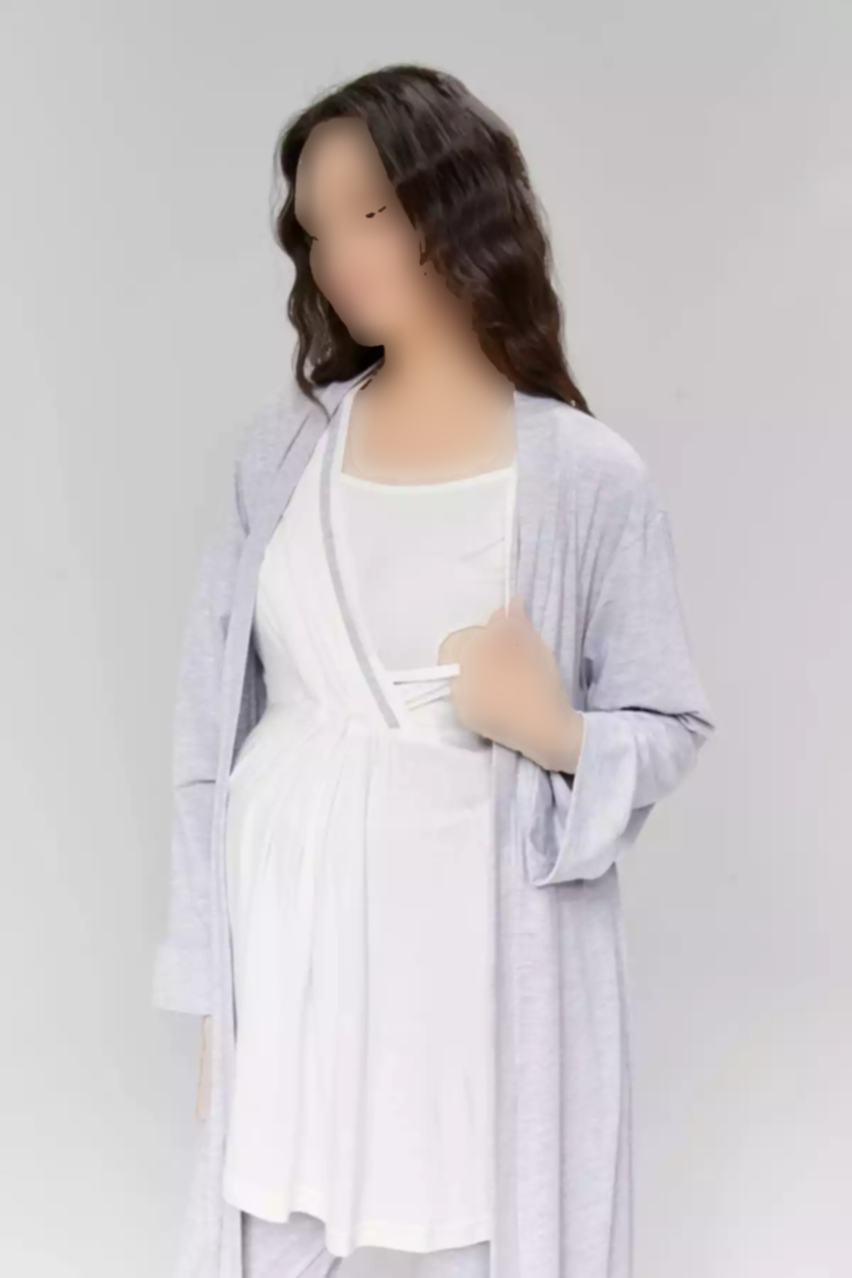 لباس راحتی شیردهی بلند و گشاد مخفی طوسی بارداری زنانه برند Genel Markalar کد 1757668749