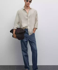 پیراهن متناسب راهراه برند Massimo Dutti کد 1757754969