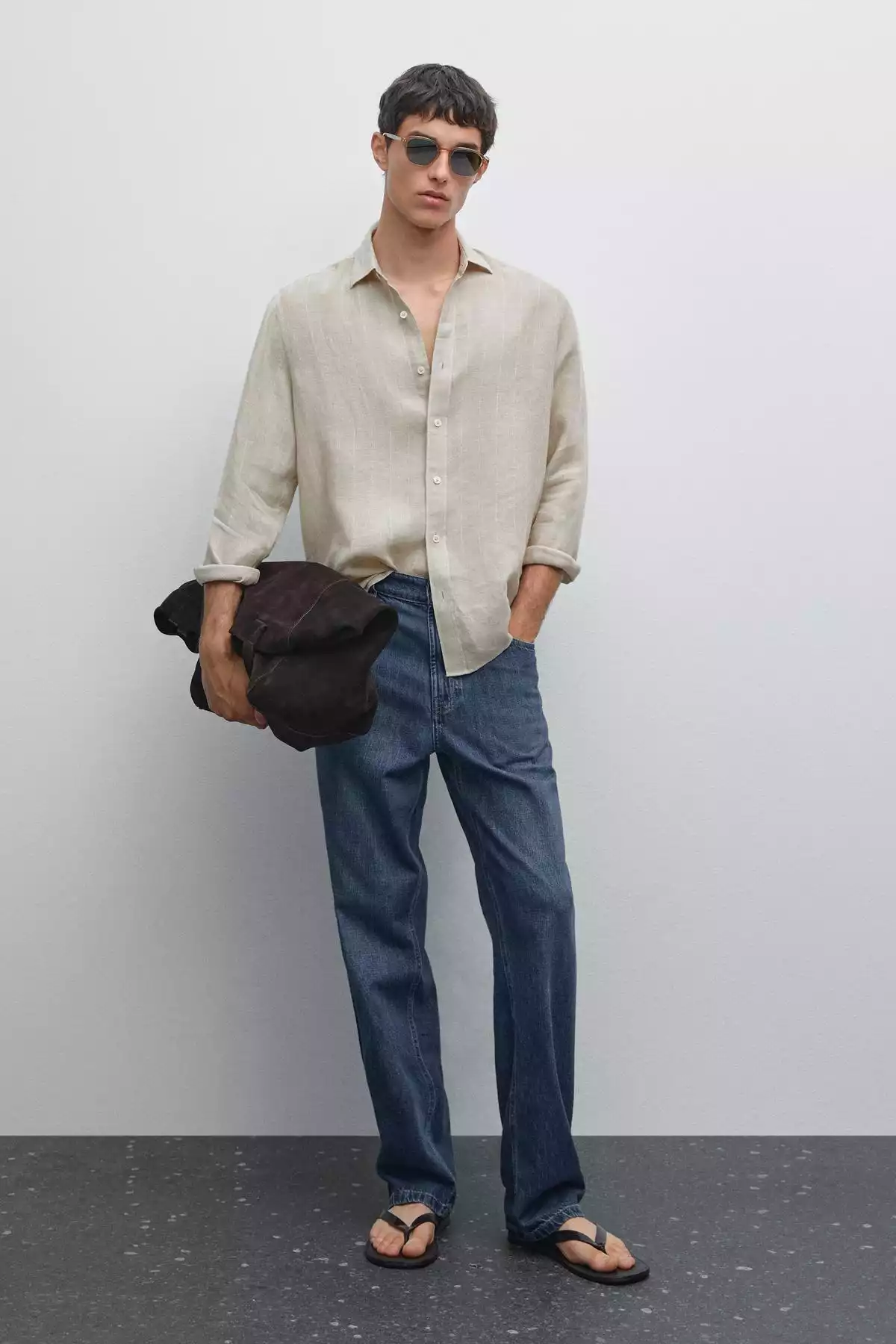 پیراهن متناسب راهراه برند Massimo Dutti کد 1757754969