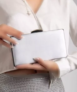 مجلسی جعبه ساتن نقره کیف زنانه برند LİLLA کد 1758065584