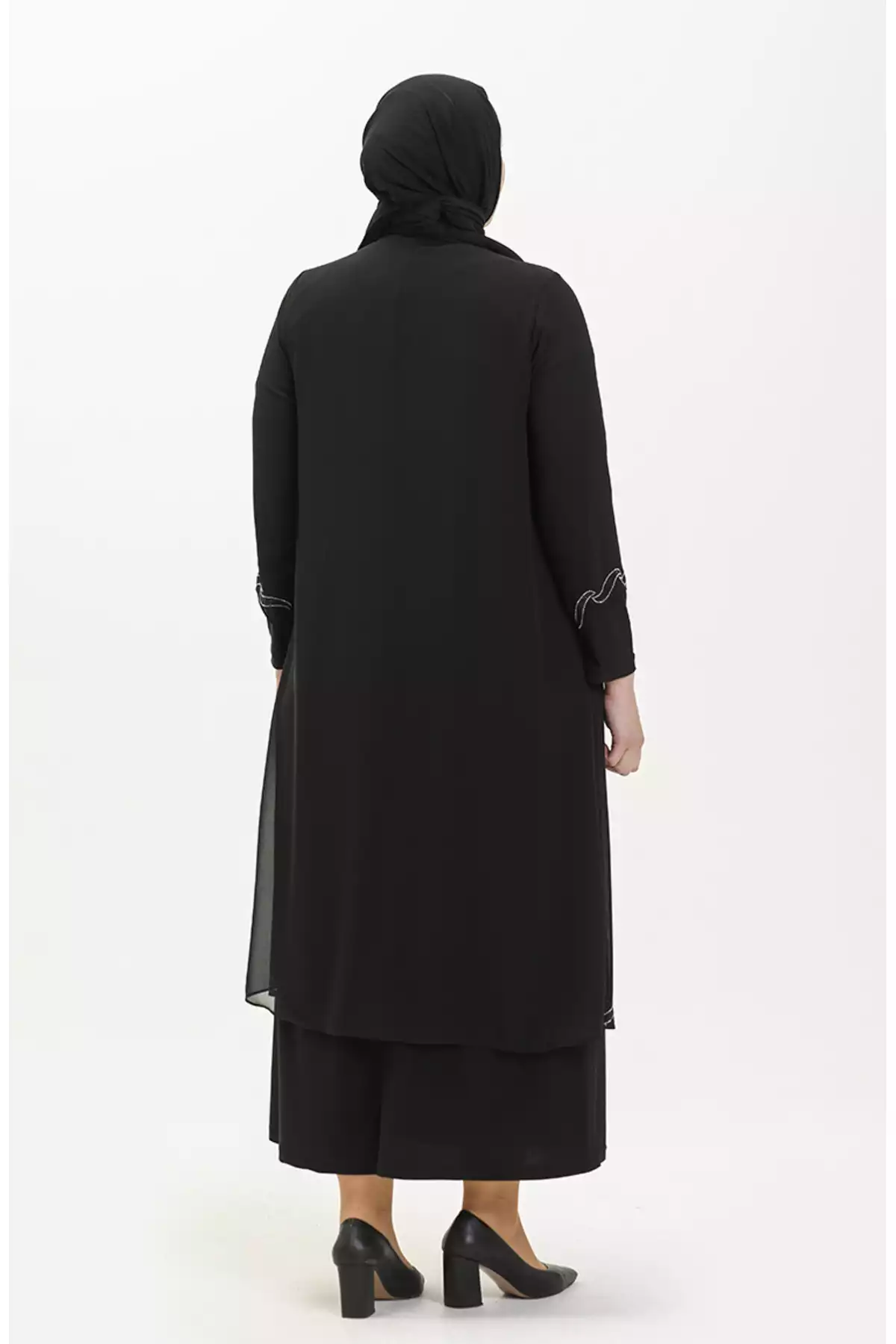 لباس مجلسی 01مشکی چاپ سنگی سایز بزرگ برند sefamerve کد 1758123068