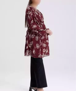 تونیک داخل آستردار شیفون طرح گلدار بارداری برند KATLİN MATERNİTY WEAR کد 1757234949