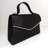 کیف مجلسی اکسسوار دار ساتن سنگی نقره مشکی زنانه برند dizaynbag کد 1758390665