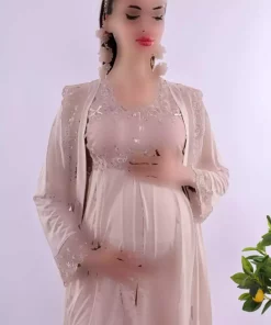 لباس راحتی بلند و گشاد بارداری قهوهای برند ByLohusa کد 1758098472