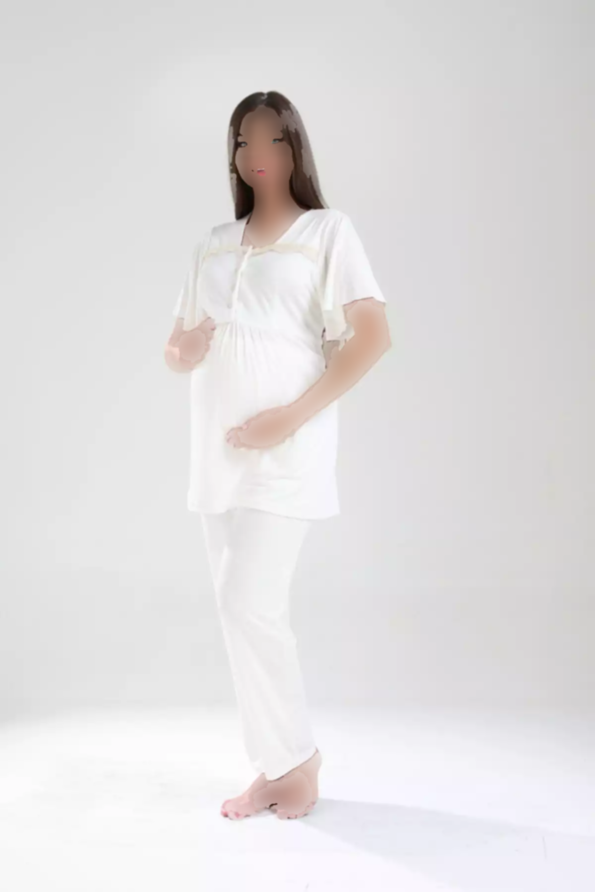 لباس راحتی ست توری طرحدار طراحی ویژه والاندار سرمه ای بارداری زنانه برند Lohussa کد 1756946470