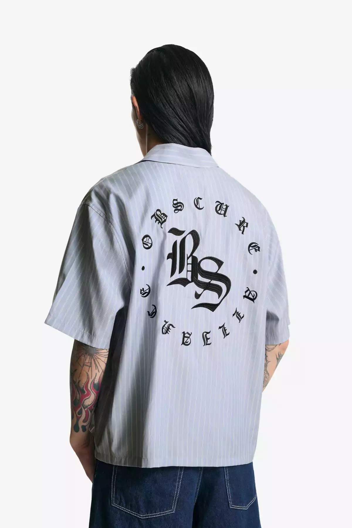 پیراهن قلاب دوزی شده آستین کوتاه برند Bershka کد 1757756469