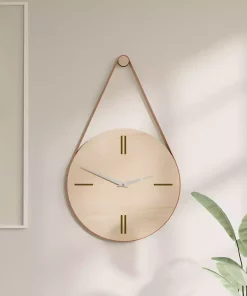 ساعت دیواری تزئینی چوب بند‎دار چرم برند acargrafik کد 1758139932