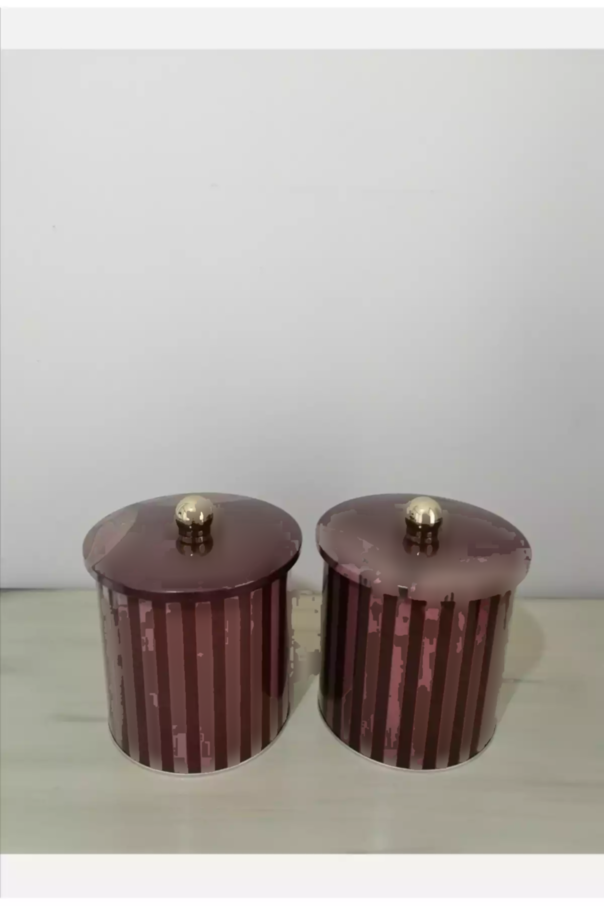 ظرف نگهداری فلزی 2عدد زرشکی دایره ای 14x15cm برند English Home کد 1758490272