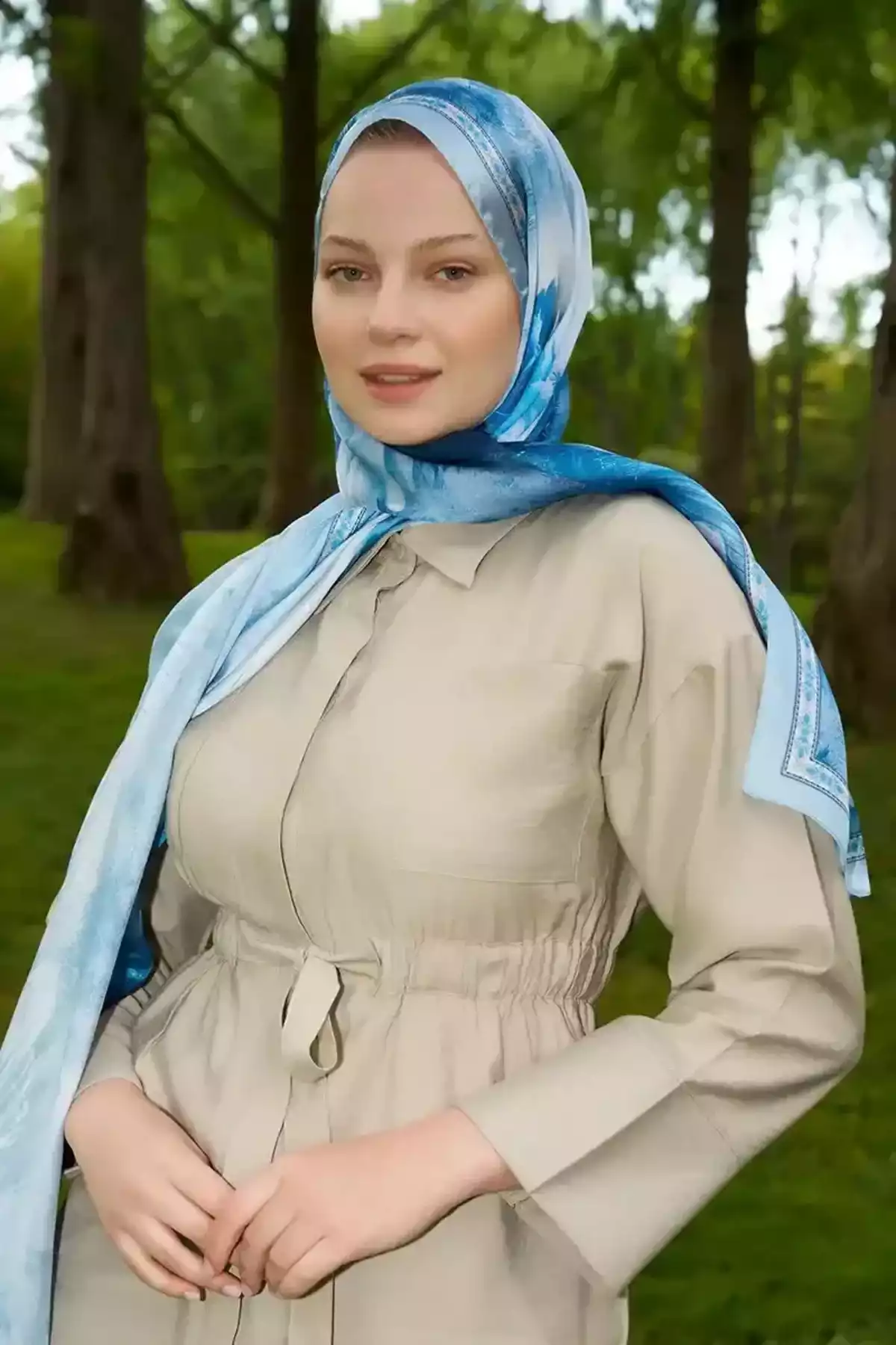 شال کریستال طرح آبی برند Madame Polo کد 1757934726