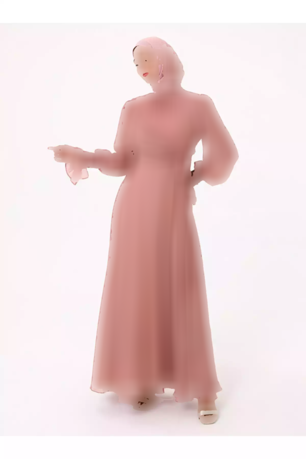 لباس مجلسی پوشیده شیفون رنگ گل رز یوریو برند Refka کد 1758123063