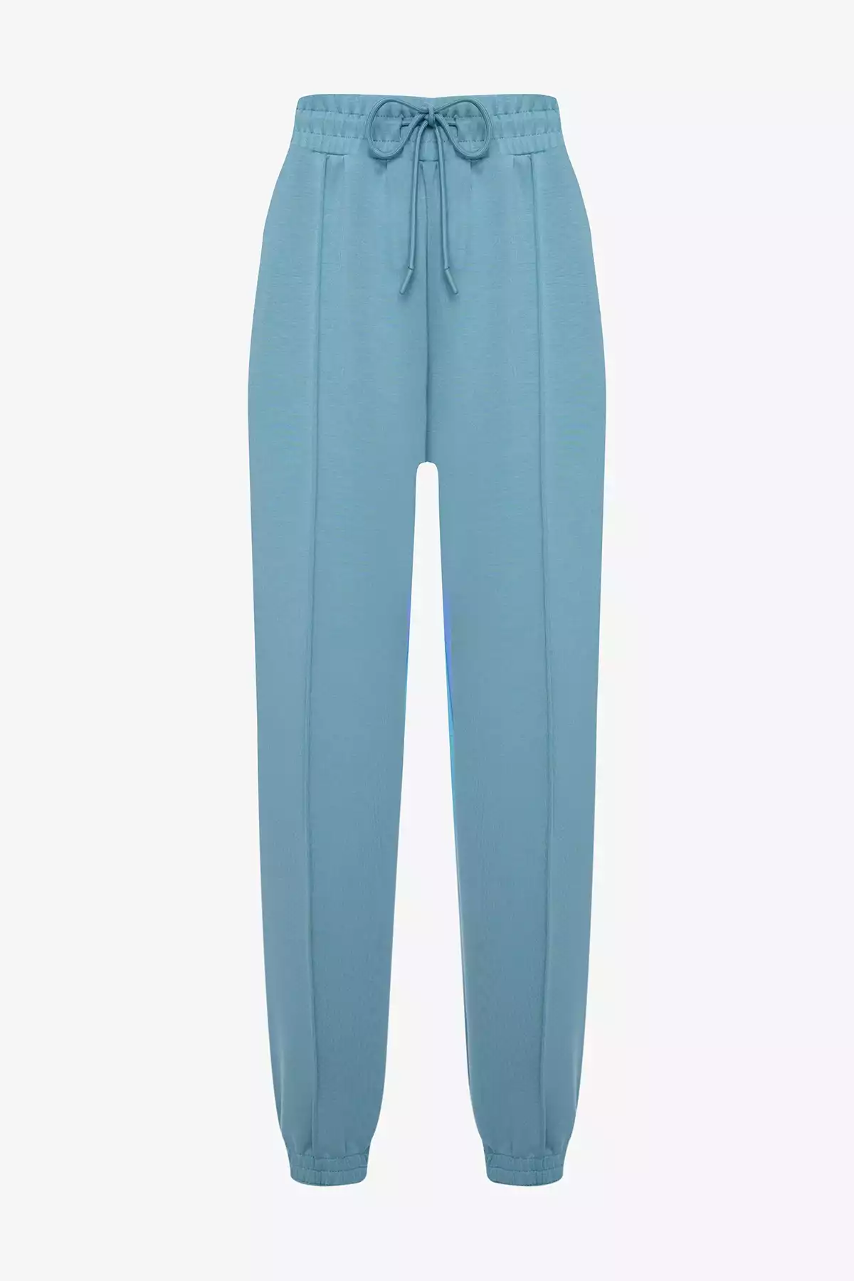 شلوار راحتی جیب دار دور کمر بلند پاچه کشی آبی فیروزه ای برند Penti کد 1757206808