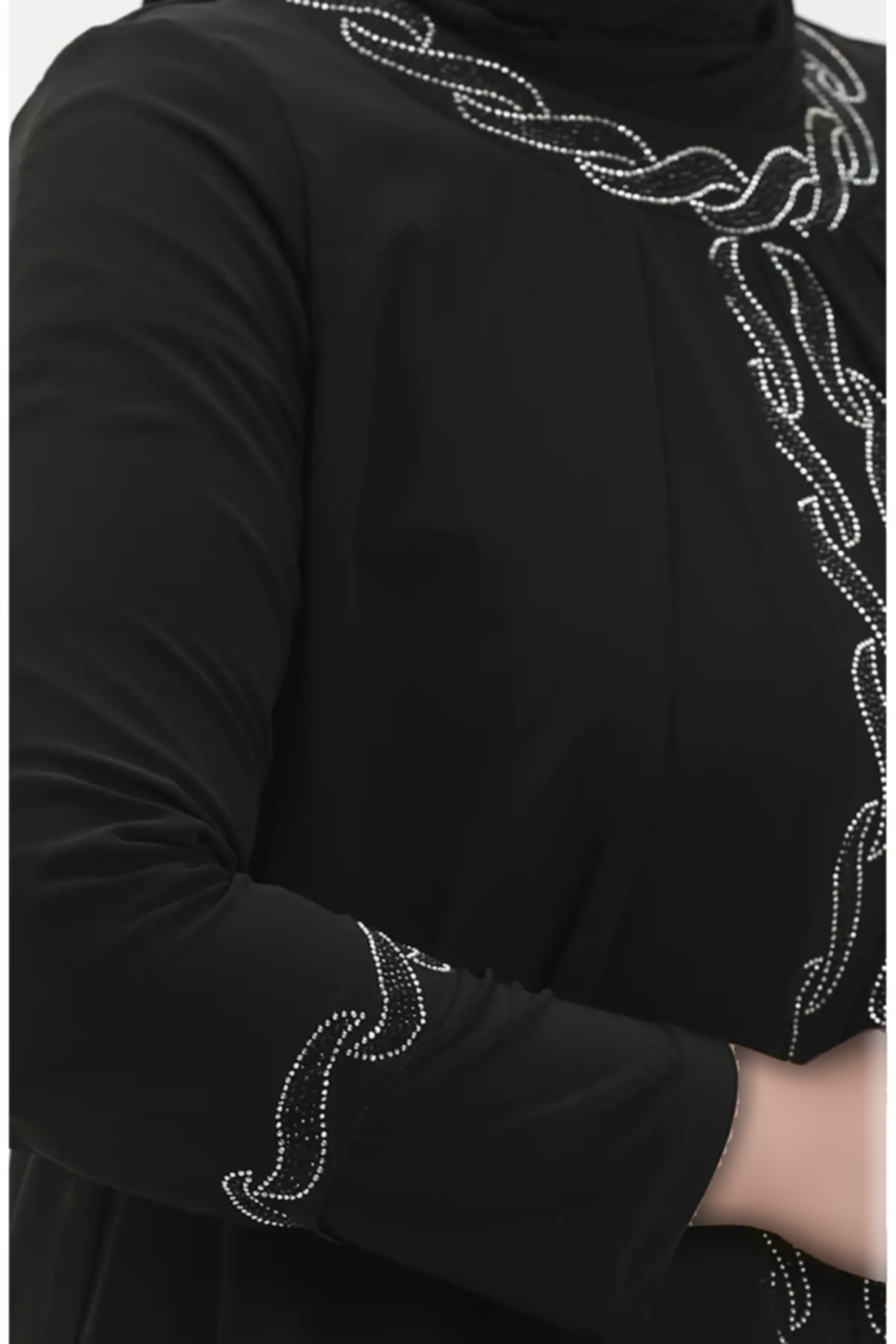 لباس مجلسی 01مشکی چاپ سنگی سایز بزرگ برند sefamerve کد 1758123068